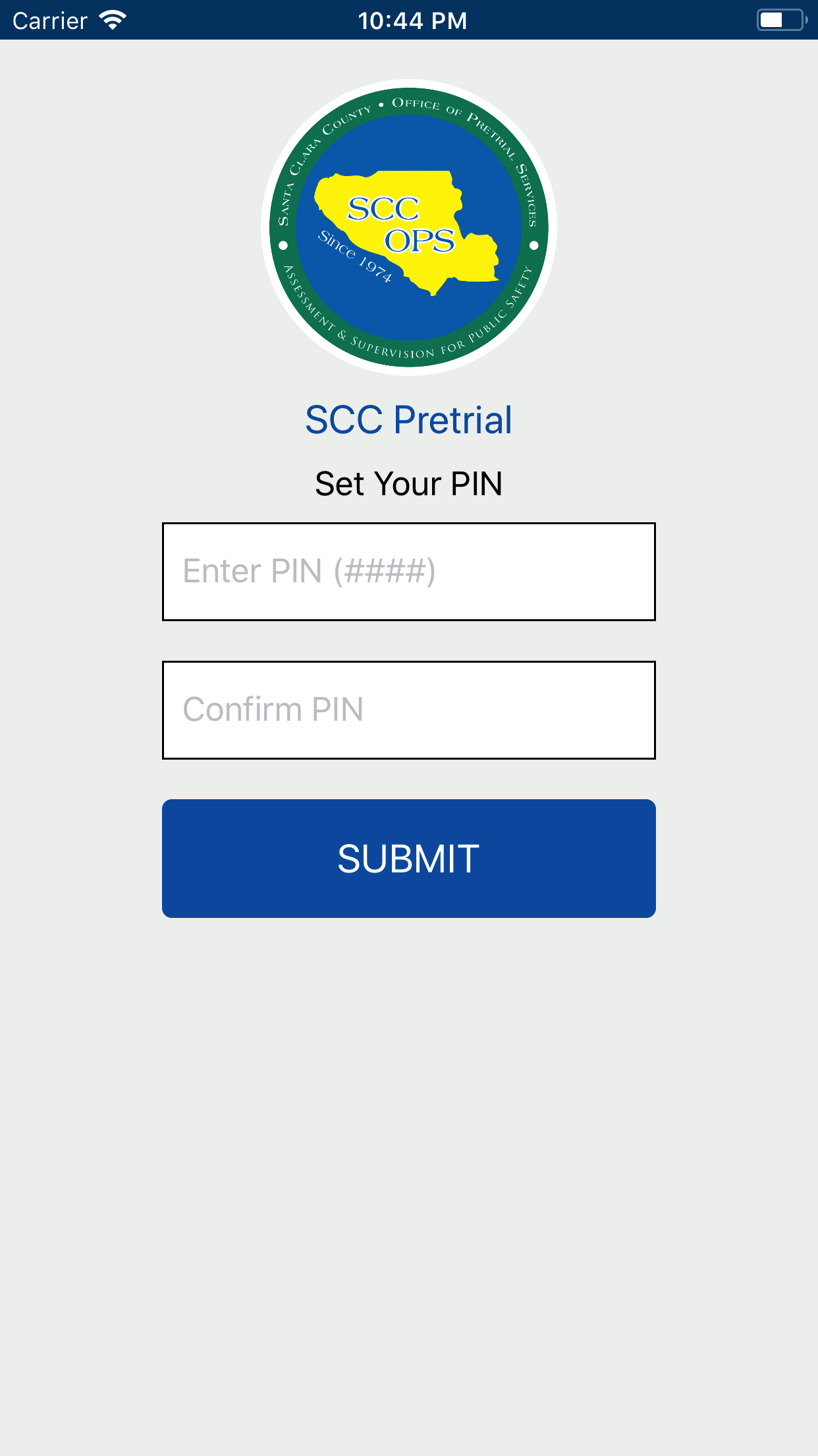 Mobile app screenshot - Set your PIN